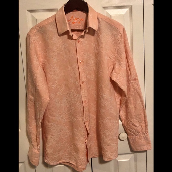 LUCHIANO VISCONTI 100% LINEN LONG SLEEVE SHIRT - Picture 13 of 16